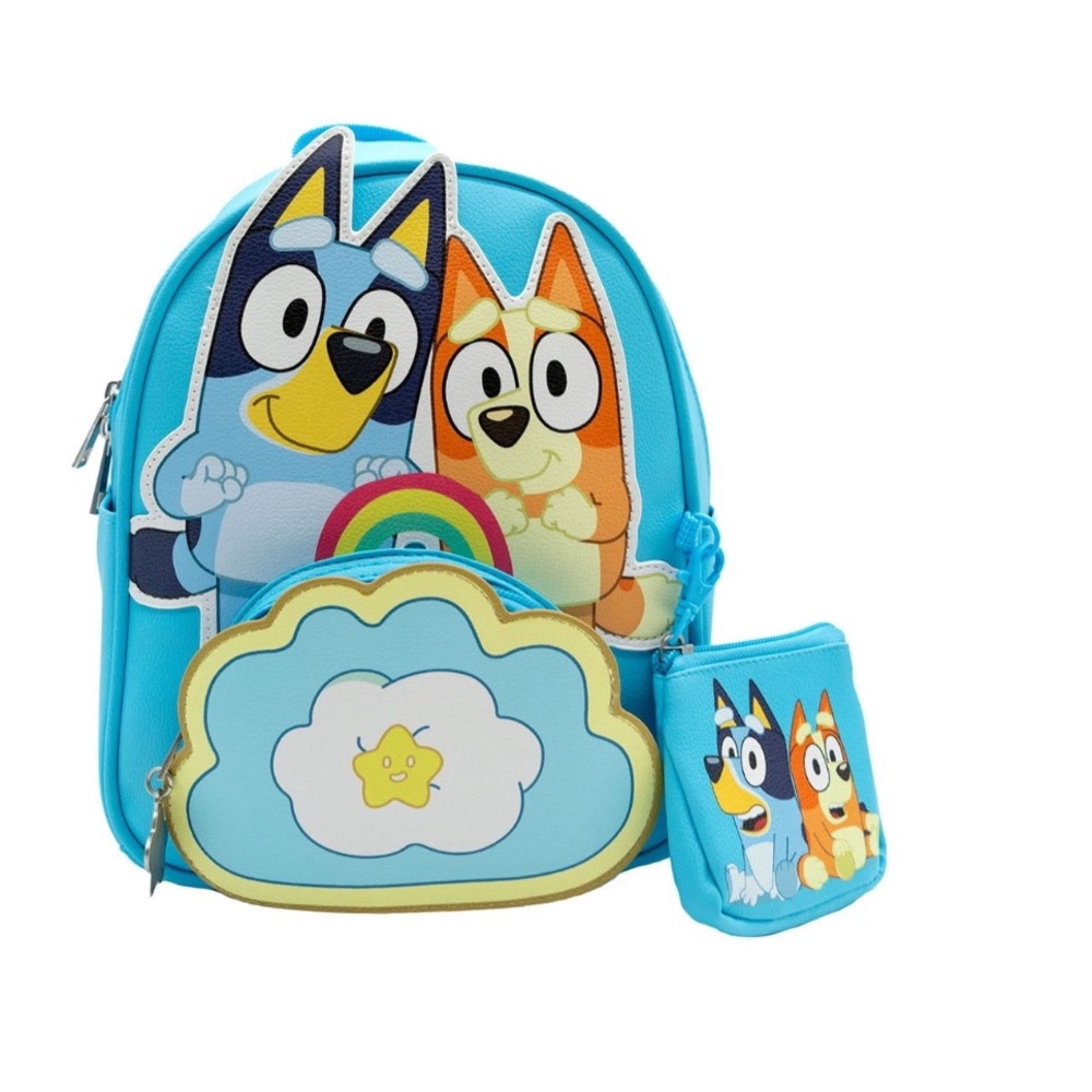 Bluey Cartoon Character Backpack  with Coin Purse Brand New Collectible